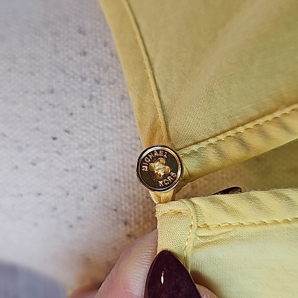 NEW MICHAEL KORS YELLOW SLEEVELESS RUFFLE FRONT PULLOVER BLOUSE TOP - Picture 7 of 14